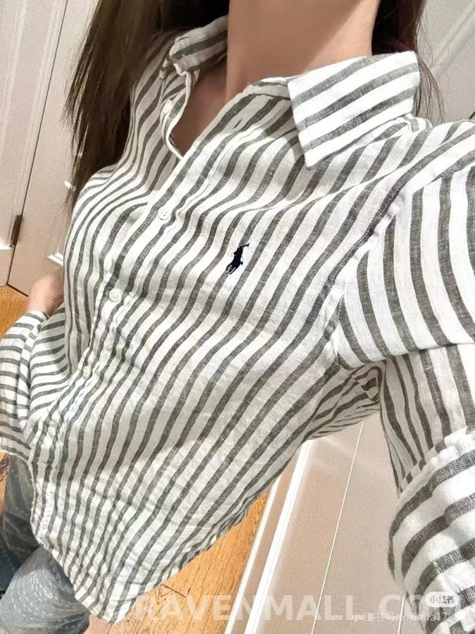 폴로 랄프 로렌 폴로 랄프 로렌 스트라이프 코튼 셔츠 상세 이미지