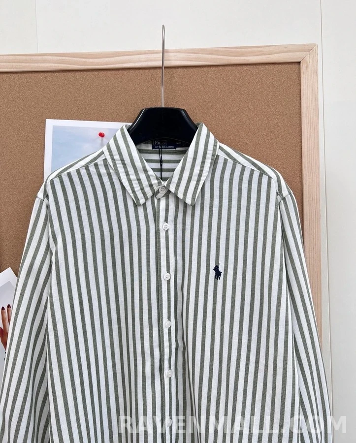 폴로 랄프 로렌 폴로 랄프 로렌 스트라이프 코튼 셔츠 상세 이미지