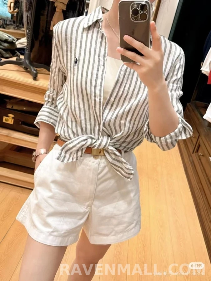 폴로 랄프 로렌 폴로 랄프 로렌 스트라이프 코튼 셔츠 상세 이미지