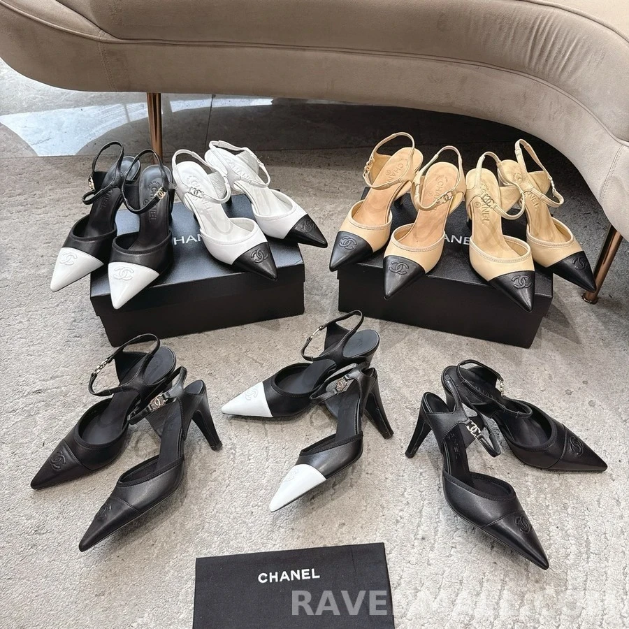 샤넬 샤넬 투톤 포인티드토 힐 상세 이미지