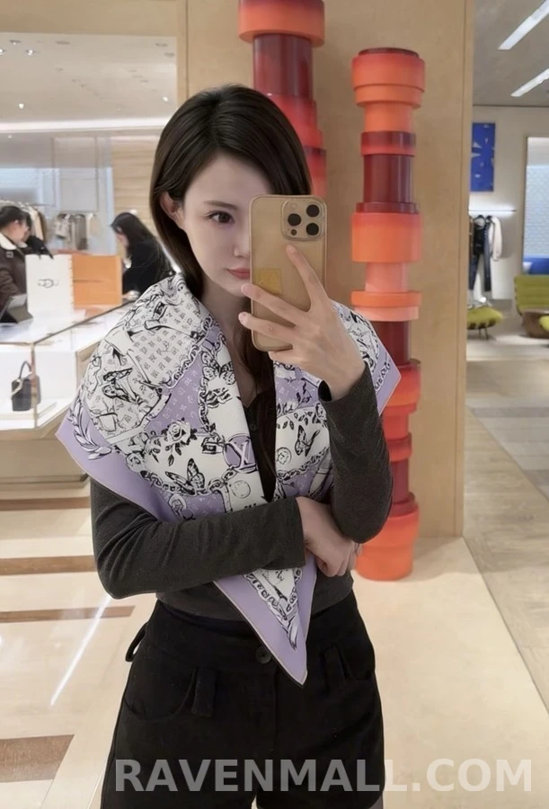 루이비통 루이비통 버터플라이 플라워 실크 스카프 상세 이미지