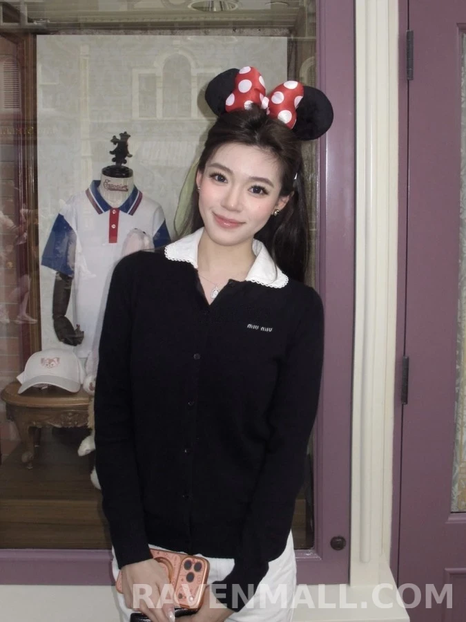 미우미우 미우미우 탈착식 카라 캐시미어 가디건 상세 이미지