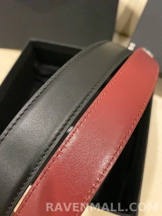 샤넬 샤넬 더블 C 로고 가죽 벨트 상세 이미지