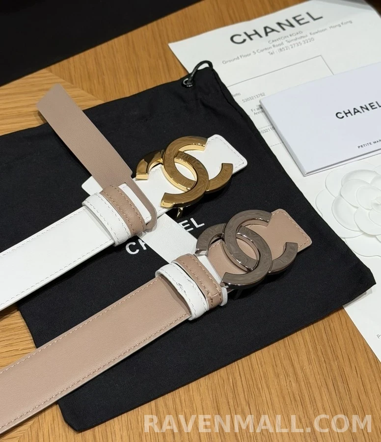 샤넬 샤넬 더블 C 버클 가죽 벨트 상세 이미지