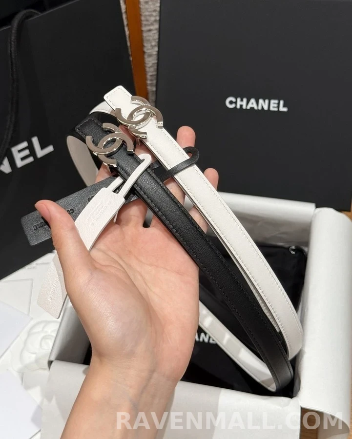 샤넬 샤넬 더블 C 가죽 벨트 상세 이미지