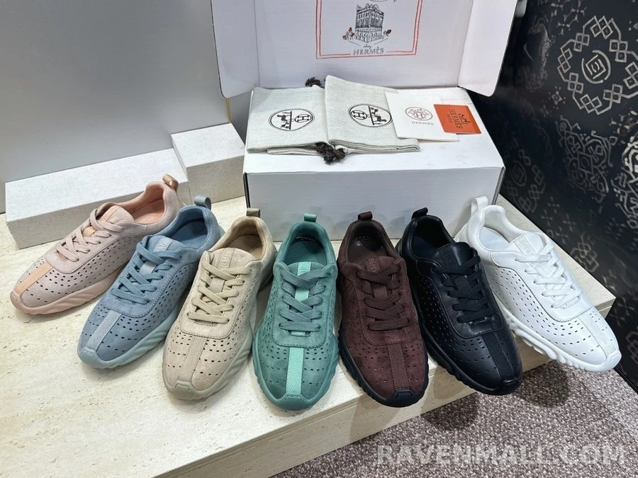 에르메스 에르메스 펀칭 스웨이드 스니커즈 상세 이미지
