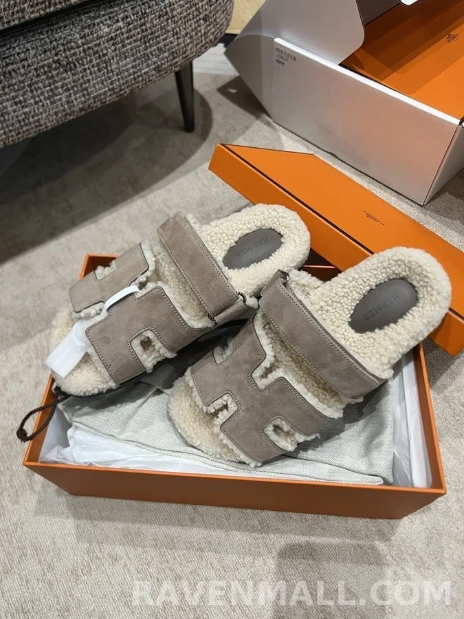 에르메스 에르메스 울 H 스트랩 슬리퍼 상세 이미지