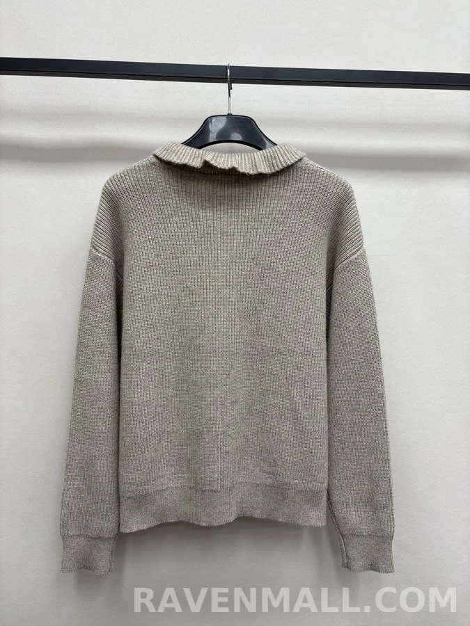 버버리 버버리 러플 칼라 체크 포켓 가디건 상세 이미지