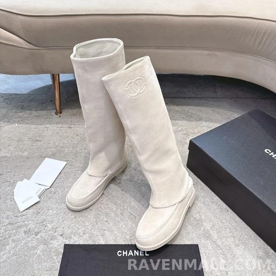 샤넬 샤넬 더블 C 스웨이드 롱 부츠 상세 이미지