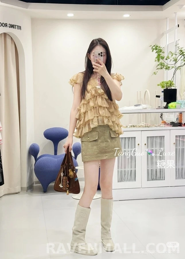 샤넬 샤넬 더블 C 스웨이드 롱 부츠 상세 이미지