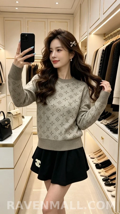 루이비통 루이비통 모노그램 자카드 니트 스웨터 상세 이미지
