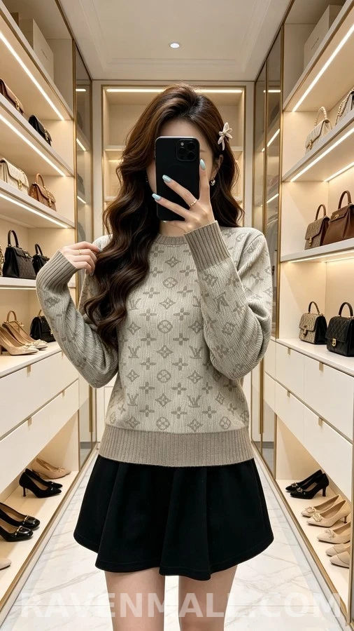 루이비통 루이비통 모노그램 자카드 니트 스웨터 상세 이미지