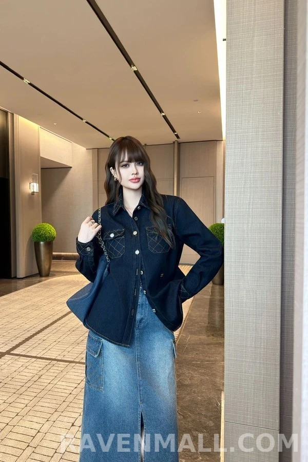 샤넬 샤넬 퀼팅 데님 셔츠 상세 이미지