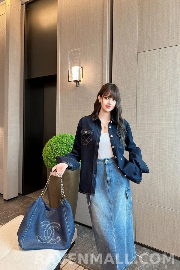 샤넬 샤넬 퀼팅 데님 셔츠 상세 이미지