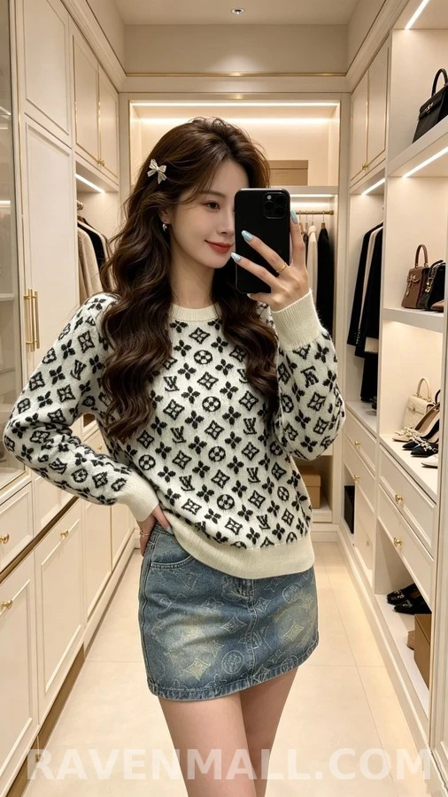 루이비통 루이비통 모노그램 자카드 니트 스웨터 상세 이미지