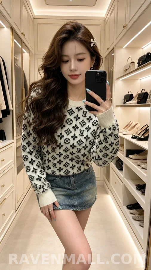 루이비통 루이비통 모노그램 자카드 니트 스웨터 상세 이미지
