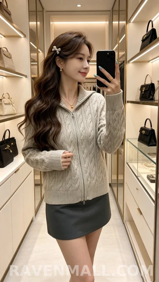 폴로 랄프 로렌 폴로 랄프 로렌 케이블 니트 풀집업 가디건 상세 이미지