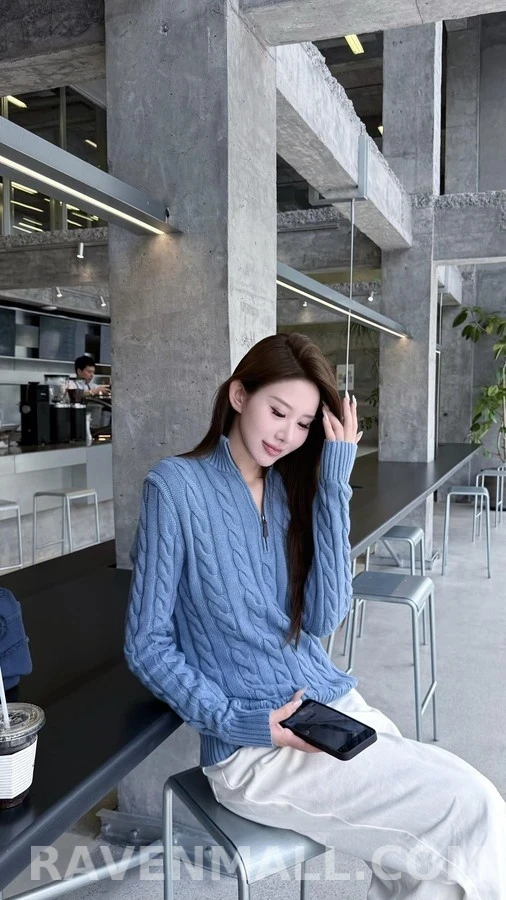 폴로 랄프 로렌 폴로 랄프 로렌 케이블 쿼터집 니트 상세 이미지