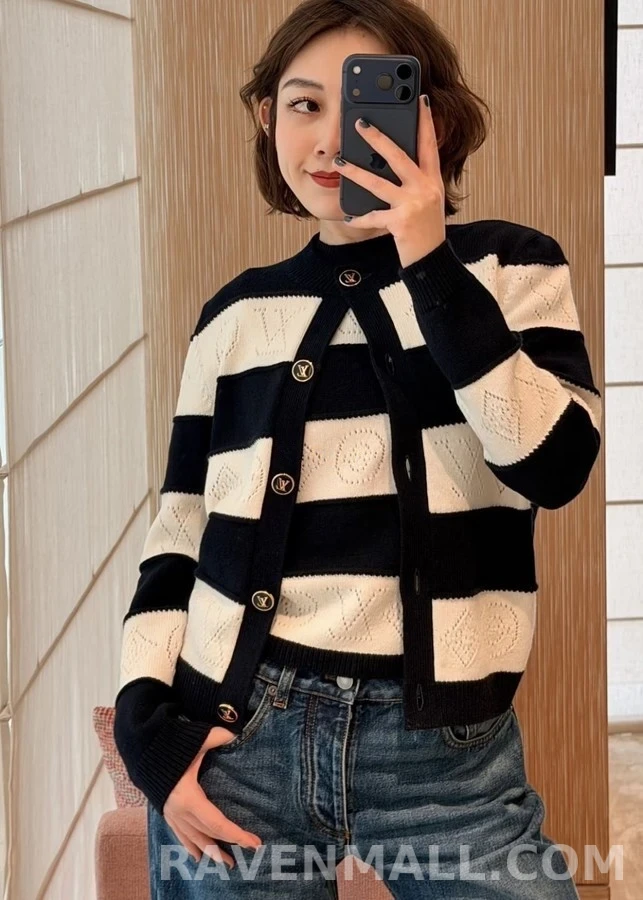 루이비통 루이비통 모노그램 스트라이프 긴팔 티셔츠 상세 이미지