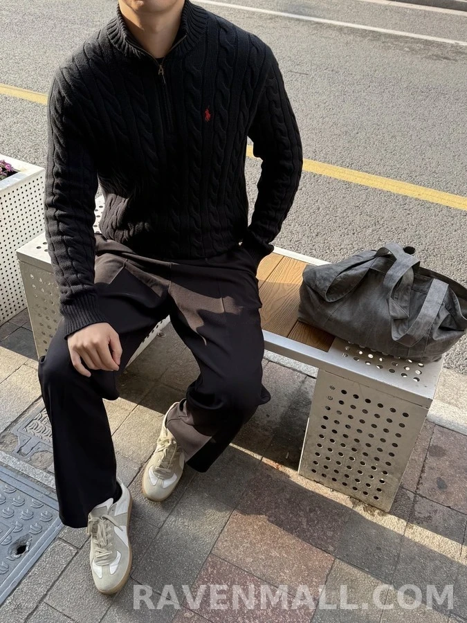폴로 랄프 로렌 폴로 랄프 로렌 케이블 니트 쿼터집 니트 상세 이미지