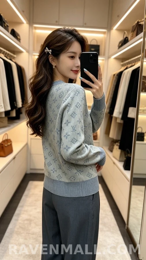 루이비통 루이비통 모노그램 패턴 니트 스웨터 상세 이미지