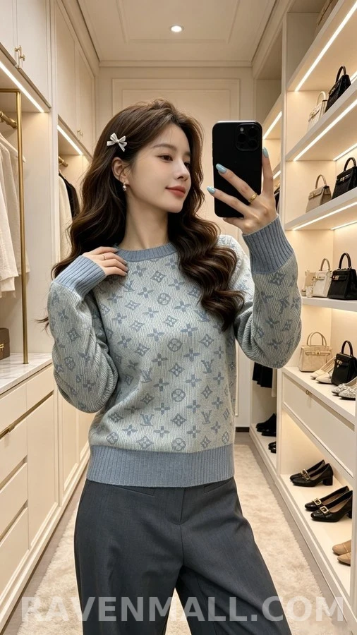 루이비통 루이비통 모노그램 패턴 니트 스웨터 상세 이미지