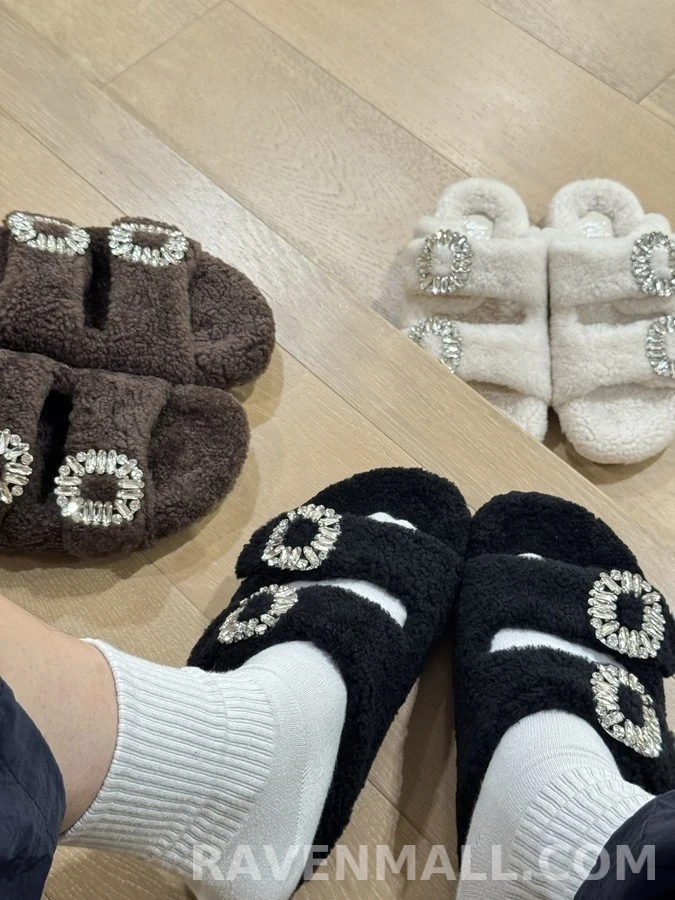 로저 비비에 로저비비에 크리스탈 버클 양모 슬리퍼 상세 이미지
