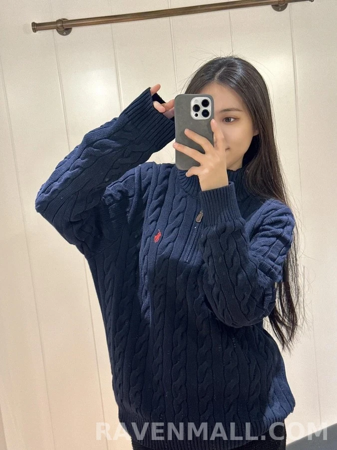 폴로 랄프 로렌 폴로 랄프 로렌 케이블 니트 쿼터집 스웨터 상세 이미지