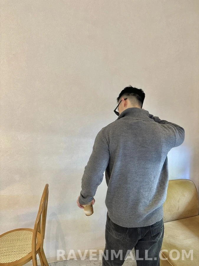 셀린느 셀린느 트리옹프 자수 반집업 니트 상세 이미지