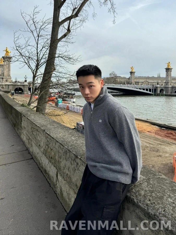 셀린느 셀린느 트리옹프 자수 반집업 니트 상세 이미지