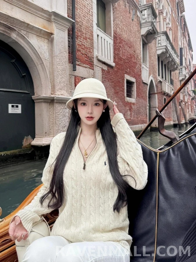 폴로 랄프 로렌 폴로 랄프 로렌 케이블 니트 쿼터집 니트 상세 이미지