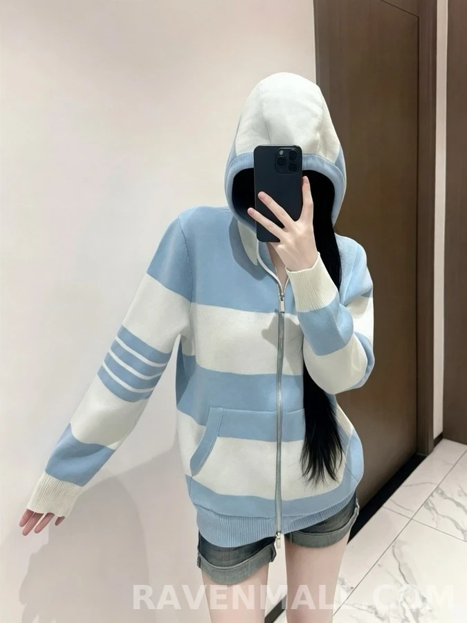 톰브라운 톰브라운 스트라이프 강아지 후드 집업 상세 이미지