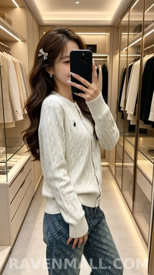 폴로 랄프 로렌 폴로 랄프 로렌 케이블 니트 가디건 상세 이미지
