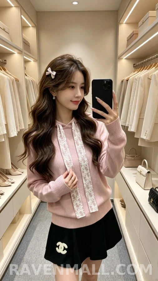 디올 디올 모노그램 드로스트링 니트 후드 상세 이미지