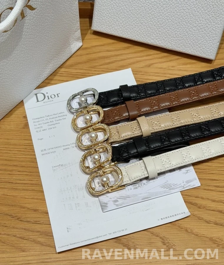 디올 디올 진주 퀼팅 벨트 상세 이미지