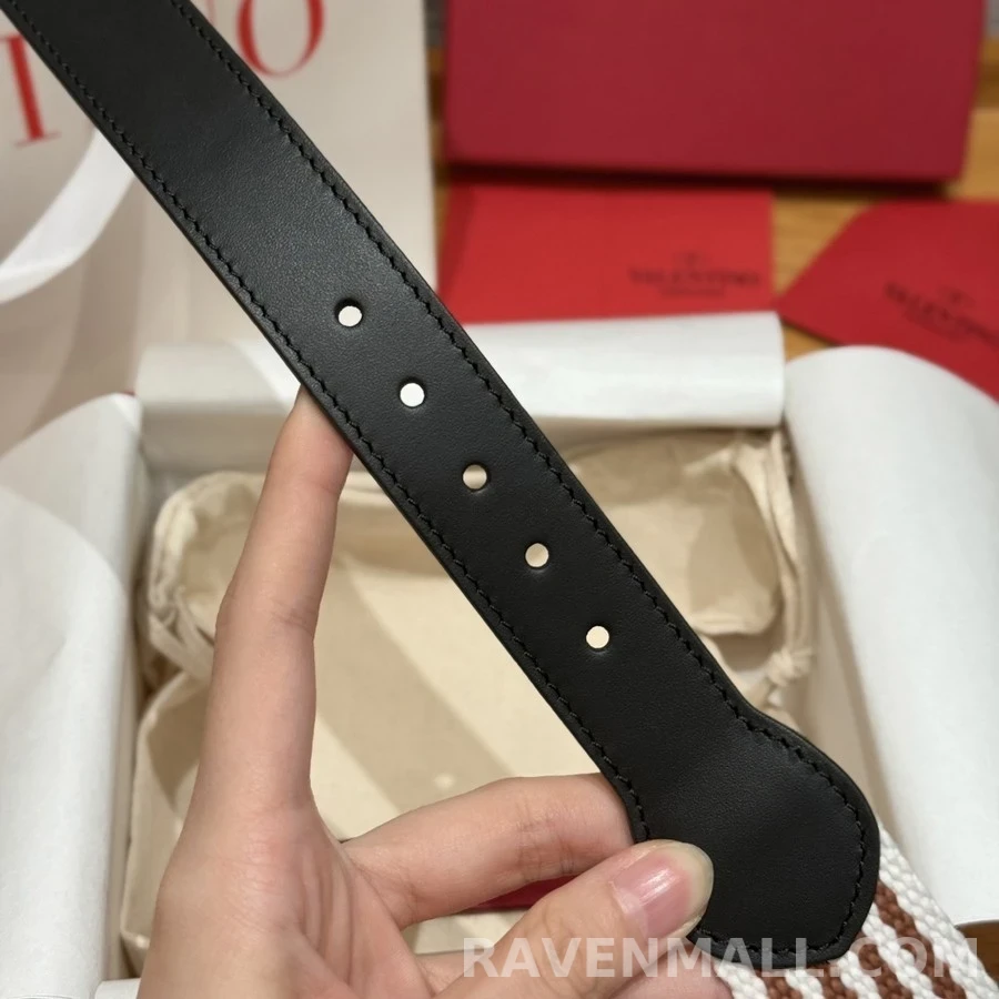발렌티노 발렌티노 스트라이프 웨빙 벨트 상세 이미지