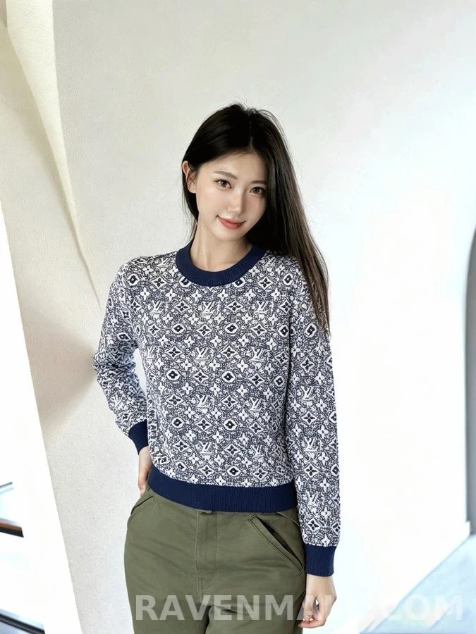 루이비통 루이비통 모노그램 자카드 긴팔 티셔츠 상세 이미지