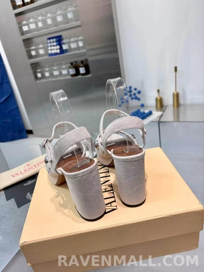 발렌티노 발렌티노 스터드 스웨이드 플랫폼 샌들 상세 이미지
