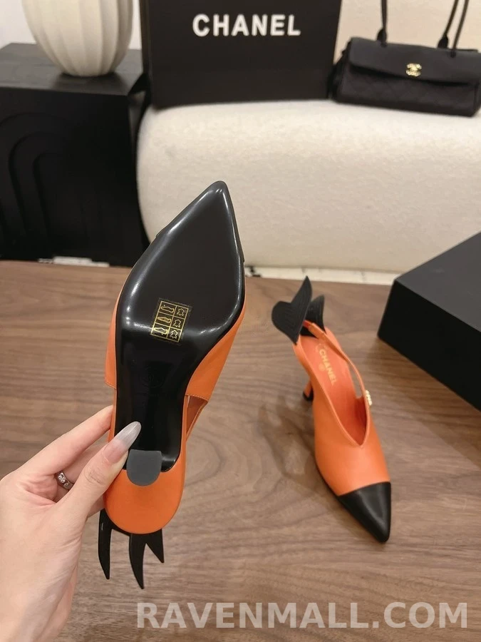 샤넬 샤넬 투톤 슬링백 힐 상세 이미지