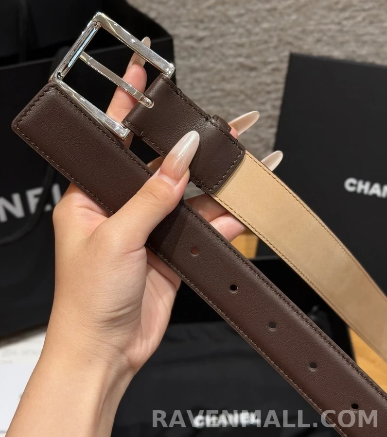 샤넬 샤넬 더블 C 로고 가죽 벨트 상세 이미지