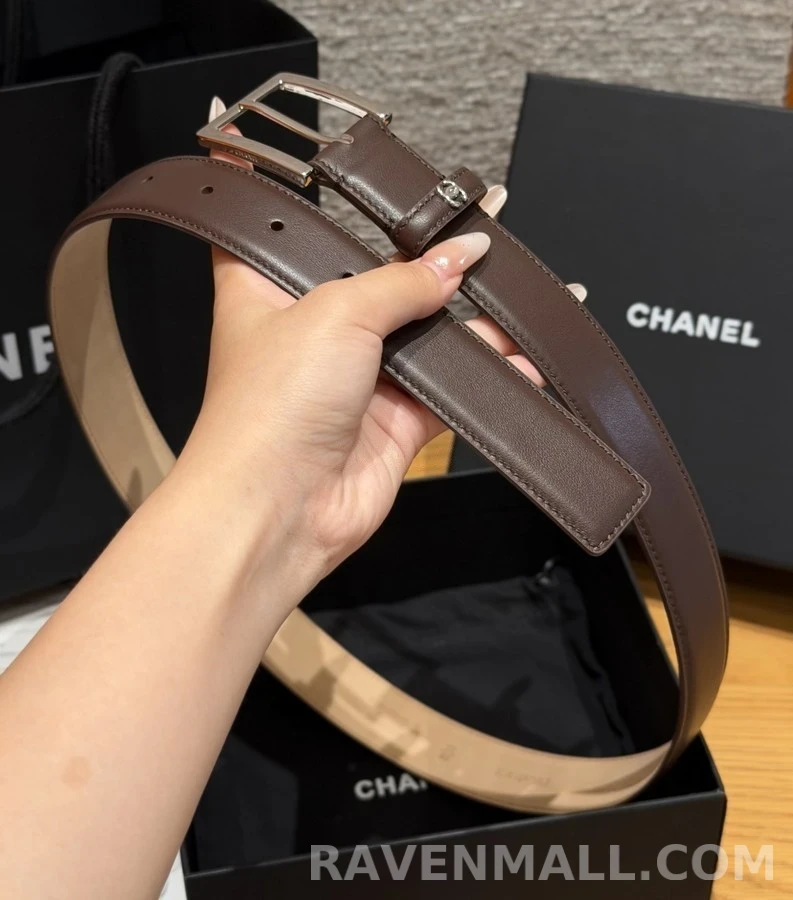 샤넬 샤넬 더블 C 로고 가죽 벨트 상세 이미지