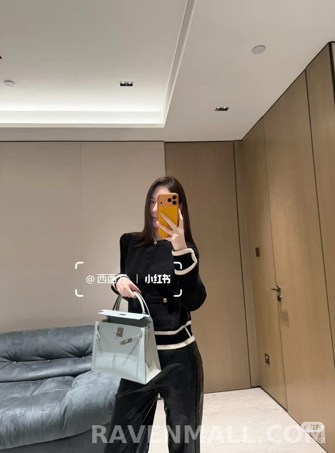 샤넬 샤넬 배색 라운드넥 니트 가디건 상세 이미지
