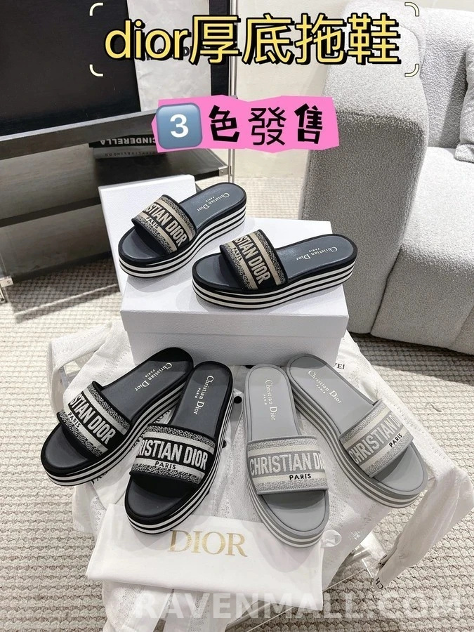 디올 디올 Dway 스트라이프 플랫폼 샌들 상세 이미지