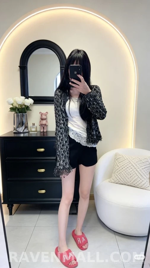 샤넬 샤넬 마름모 패턴 술 가디건 상세 이미지