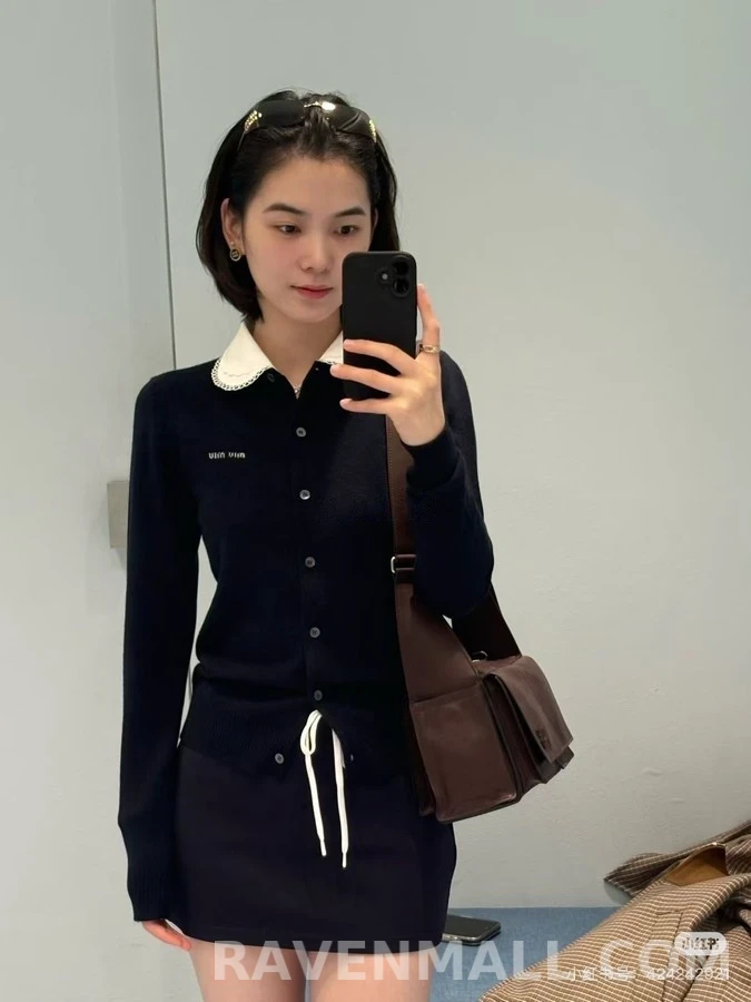미우미우 미우미우 피터팬 카라 캐시미어 가디건 상세 이미지