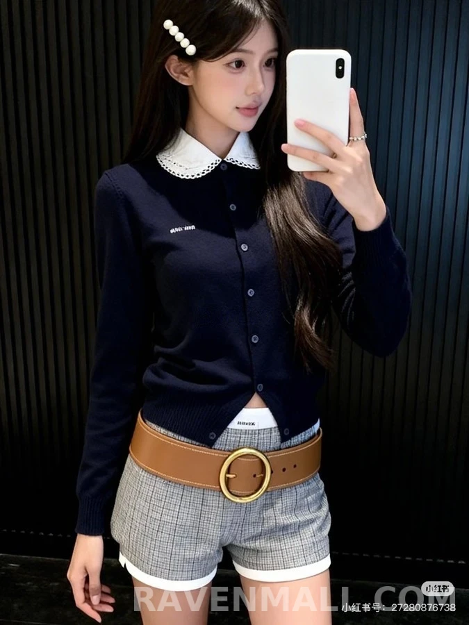 미우미우 미우미우 피터팬 카라 캐시미어 가디건 상세 이미지