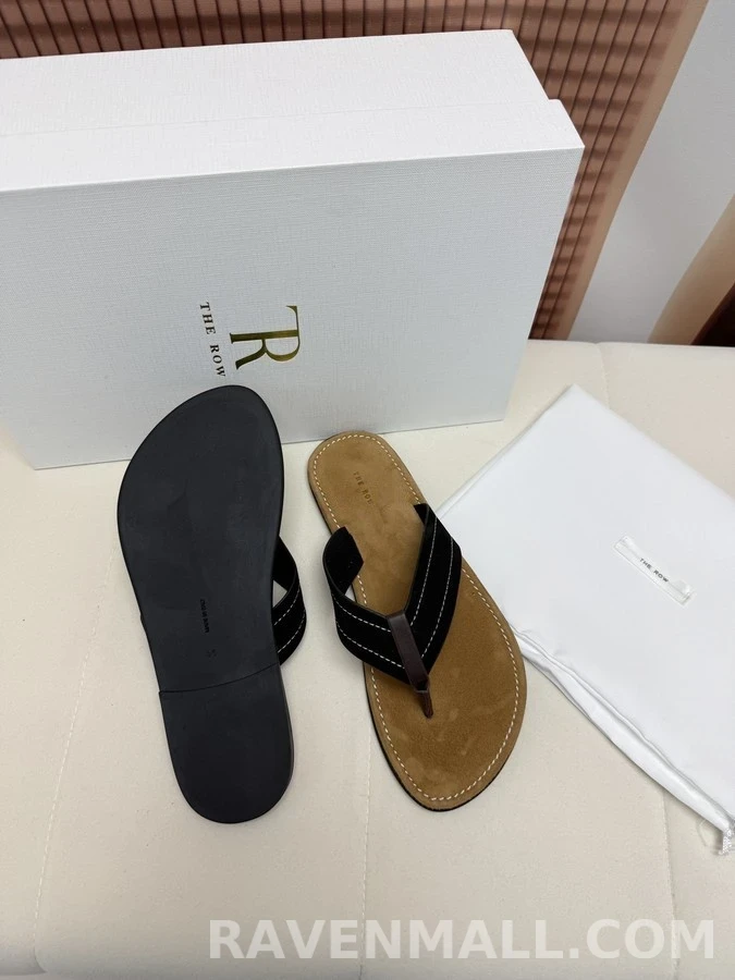 더로우 더로우 스티치 가죽 플립플랍 상세 이미지