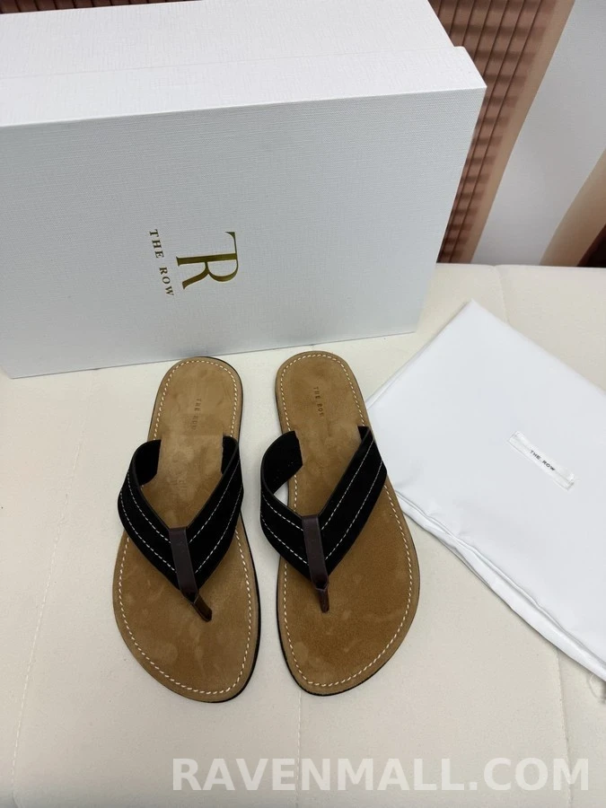 더로우 더로우 스티치 가죽 플립플랍 상세 이미지