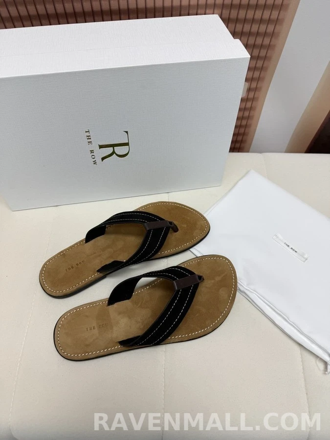 더로우 더로우 스티치 가죽 플립플랍 상세 이미지