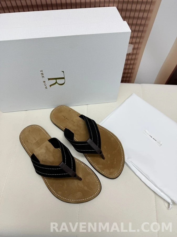 더로우 더로우 스티치 가죽 플립플랍 상세 이미지